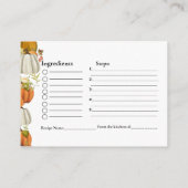 秋カボチャ花嫁の要求レシピ エンクロージャーカード (裏面)