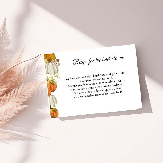 秋カボチャ花嫁の要求レシピ エンクロージャーカード
