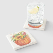 秋カボチャ花束 ストーンコースター (横)