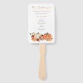 秋カボチャ花模様結婚式 プログラム ハンドファン (正面)