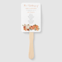 秋カボチャ花模様結婚式 プログラム ハンドファン