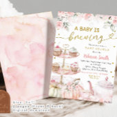 秋カボチャ茶パーティーベビーは赤ちゃんシャワーを醸造 招待状