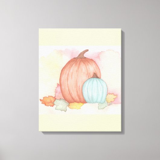 秋カボチャ葉と キャンバスプリント (正面)