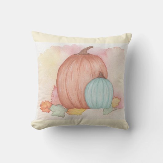 秋カボチャ葉と クッション (正面)