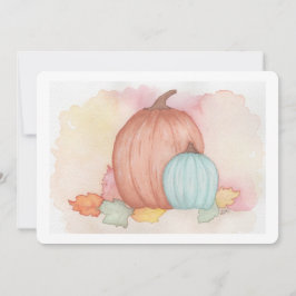 秋カボチャ葉と サンキューカード