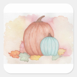秋カボチャ葉と スクエアシール