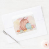 秋カボチャ葉と スクエアシール (封筒)