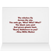 秋カボチャ葉ハッピーハローウィンシンボルカード (内部横(上))