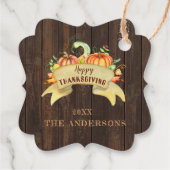 秋カボチャ葉ンズウッドハッピーサンクスギビング フェイバータグ (裏面)