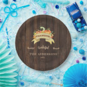 秋カボチャ葉ンズウッドハッピーサンクスギビング ペーパープレート (パーティー)