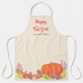 秋カボチャ葉ー秋ファミリー名 エプロン (正面)