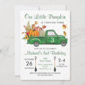 秋カボチャ葉ー秋誕生日 招待状 (正面)