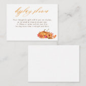 秋カボチャ葉、、リス表示シャワー エンクロージャーカード (正面/裏面)