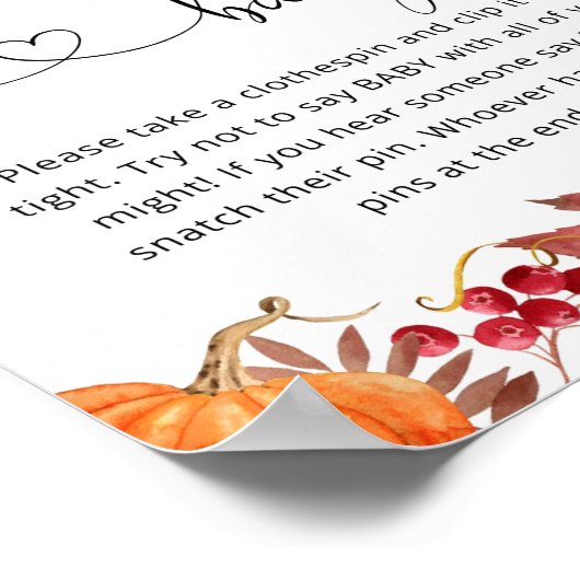 秋カボチャ言わないベビーポスター ポスター (角)