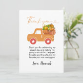 秋カボチャ誕生日サンキューカード 案内状 (スタンド正面)