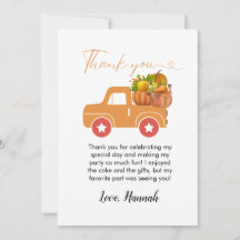 秋カボチャ誕生日サンキューカード