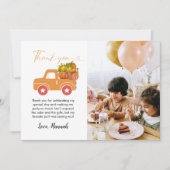 秋カボチャ誕生日サンキューカード 案内状 (正面)