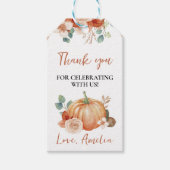 秋カボチャ誕生日パーティーサンクスユユーラベル ギフトタグ (正面)