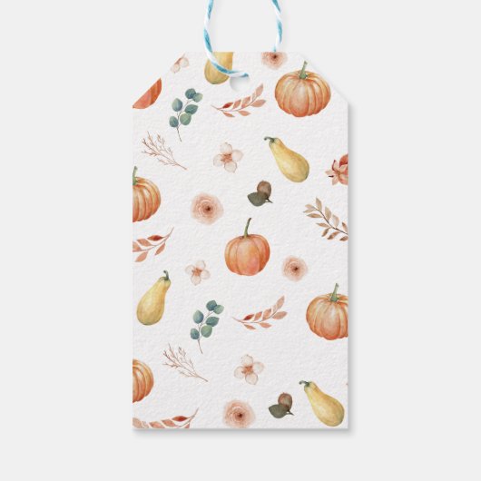 秋カボチャ誕生日パーティーサンクスユユーラベル ギフトタグ (裏面)