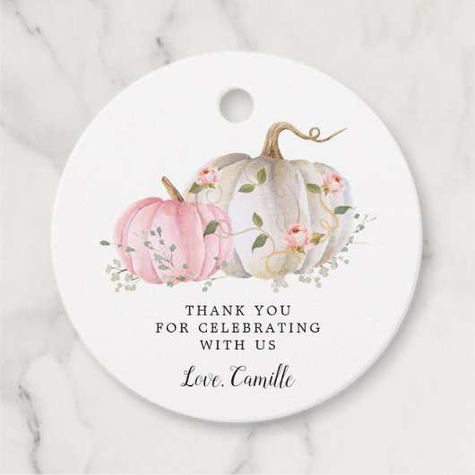 秋カボチャ誕生日メッセージカード フェイバータグ (正面)