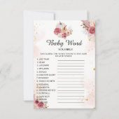 秋カボチャ語スクランブル赤ちゃんシャワーゲームカード 招待状 (正面)