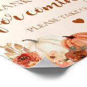 秋カボチャ赤ちゃんシャワーありがとう来よ ポスター (角)