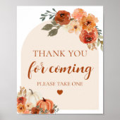 秋カボチャ赤ちゃんシャワーありがとう来よ ポスター (正面)