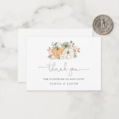 秋カボチャ赤ちゃんシャワーありがとう ノートカード (正面/裏面インサイチュ)