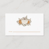 秋カボチャ赤ちゃんシャワーおむつラッフルチケット エンクロージャーカード (裏面)