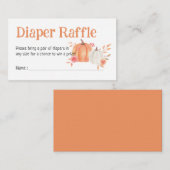 秋カボチャ赤ちゃんシャワーおむつラッフル エンクロージャーカード (正面/裏面)