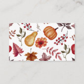 秋カボチャ赤ちゃんシャワーおむつラッフル エンクロージャーカード (裏面)