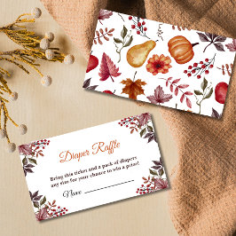 秋カボチャ赤ちゃんシャワーおむつラッフル エンクロージャーカード