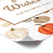 秋カボチャ赤ちゃんシャワーアドバイスとウィッシュ ポスター (角)