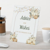 秋カボチャ赤ちゃんシャワーアドバイスとウィッシュ 台座サイン (インサイチュ)