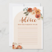 秋カボチャ赤ちゃんシャワーアドバイスfor the parents 招待状 (正面)