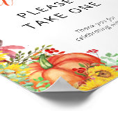 秋カボチャ赤ちゃんシャワーウィズサイン ポスター (角)