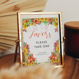 秋カボチャ赤ちゃんシャワーウィズサイン ポスター