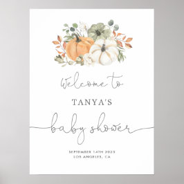 秋カボチャ赤ちゃんシャワーウェルカム ポスター
