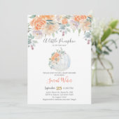 秋カボチャ赤ちゃんシャワーガール 招待状 (スタンド正面)