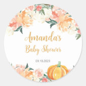 秋カボチャ赤ちゃんシャワーギフト特典ラウンドラベル ラウンドシール (正面)
