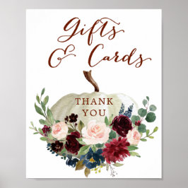 秋カボチャ赤ちゃんシャワーギフト&カードサイン ポスター