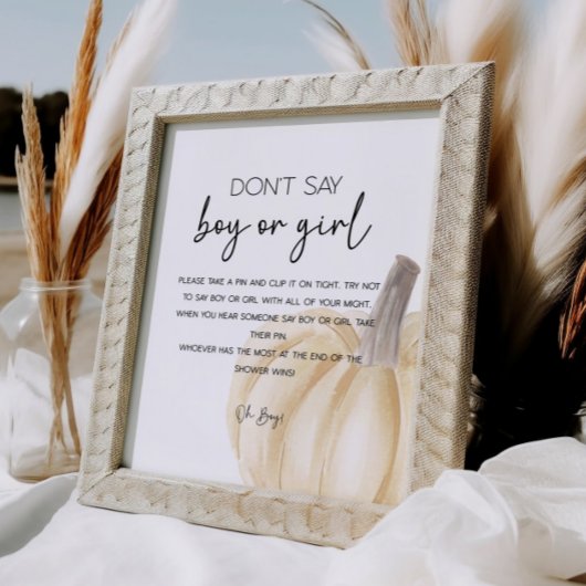 秋カボチャ赤ちゃんシャワーゲームポスター ポスター