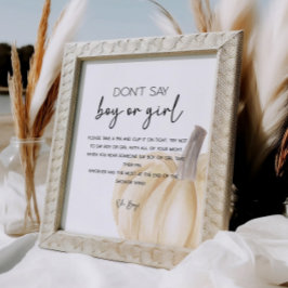 秋カボチャ赤ちゃんシャワーゲームポスター ポスター