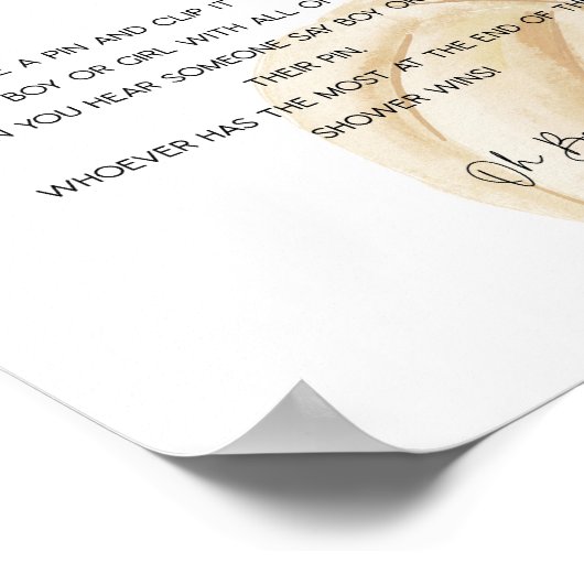 秋カボチャ赤ちゃんシャワーゲームポスター ポスター (角)