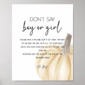 秋カボチャ赤ちゃんシャワーゲームポスター ポスター (正面)