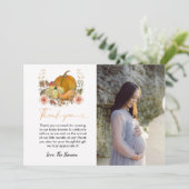 秋カボチャ赤ちゃんシャワーサンキューカード 案内状 (スタンド正面)