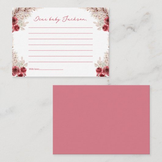 秋カボチャ赤ちゃんシャワータイムカプセルカード エンクロージャーカード (正面/裏面)