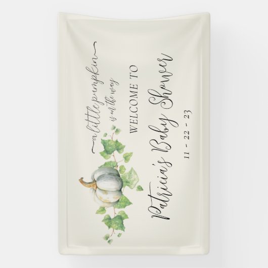 秋カボチャ赤ちゃんシャワーパーティーデコールシンボルや象徴バナー 横断幕 (縦)