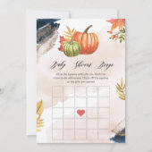秋カボチャ赤ちゃんシャワービンゴゲームカード 招待状 (正面)