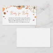 秋カボチャ赤ちゃんシャワーブックベビー エンクロージャーカード (正面/裏面)